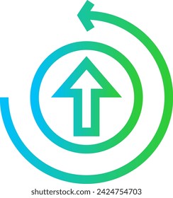 Efficient project development icon with blue and green gradient outline style. efficiency, efficient, performance, energy, concept, technology, business. Vector Illustration