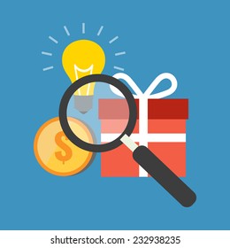 Efficient search concept. Colorful flat design icon.  Vector illustration