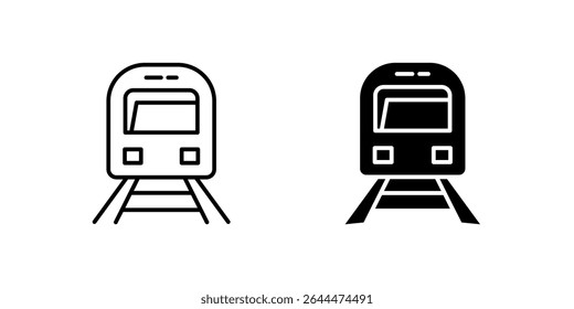 Efficient subway train icon set representing public transportation, metro systems, and urban mobility. Ideal for city travel and commuting designs.