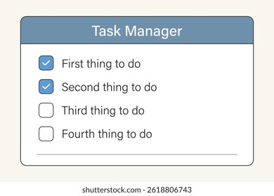 Efficient task manager screen featuring a to do list layout with functional checkboxes included.