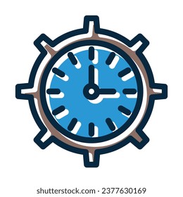 Efficient Time Vector Thick Line Filled Dark Colors Icons For Personal And Commercial Use.
