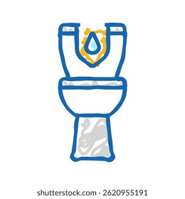 efficient toilet water saving doodle icon sketch vector. efficient toilet water saving sign. isolated symbol illustration