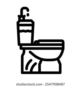 efficient toilet water saving line icon vector. efficient toilet water saving sign. isolated contour symbol black illustration