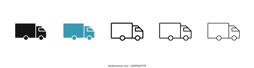 Efficient Truck and Delivery Icon Set for Logistics and Transportation Services