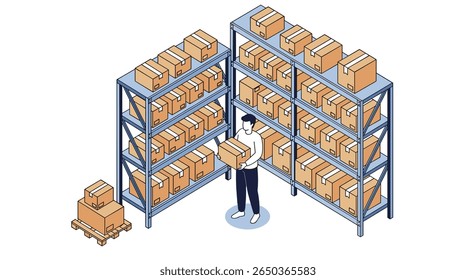 Efficient warehouse operations with organized inventory management and careful product handling
