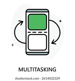 Efficient Work Multitasking Interface vector Icon design