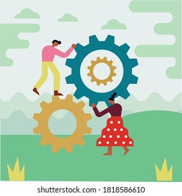 efficient working vector icon.team work icon.