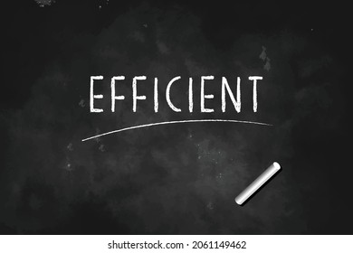 Efficient  written with chalk on blackboard icon logo design vector illustration symbol