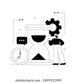 Balanceamento eficiente da carga de trabalho com alocação de tempo adequada Ilustração de vetor sólido 