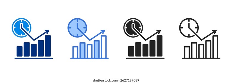 Effieciency Icon Set Multiple Style Vector Illustration