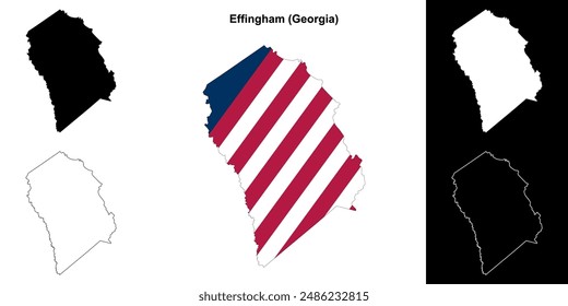 Effingham County (Georgia) outline map set