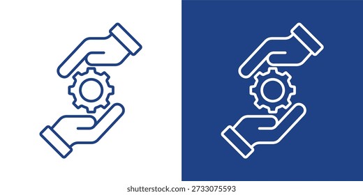 Colección de estilo de icono azul y blanco de esfuerzo