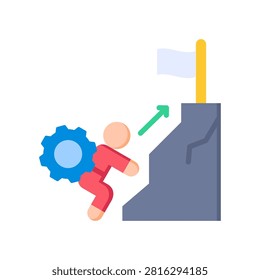 Effort Culminated Icon Flat Vector Illustration