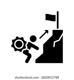 Effort Culminated Icon Glyph Vector Illustration
