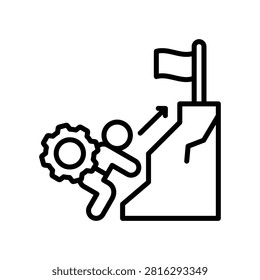 Effort Culminated Icon Line Vector Illustration