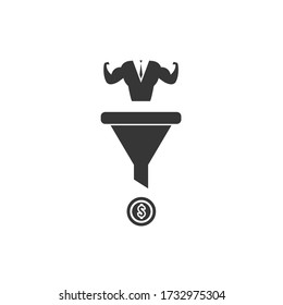 effort equal to successful profit vector icon illustration business icon