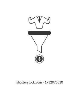 effort equal to successful profit vector icon illustration business icon