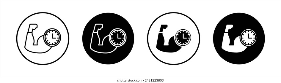 Effort flat line icon set. Effort Thin line illustration vector