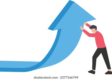 Effort to help growing business, resistance or support for business growth, cooperation to improve and raising performance concept

