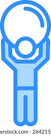 Effort Icon Blue Color Vector Illustration
