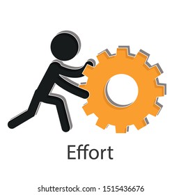 Effort icon concept on white background. Business idea creative design. Flat vector illustration use for your project.