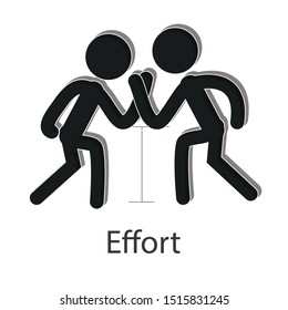 Effort  icon concept on white background. Business resilience creative idea design. Flat vector illustration use for your project.