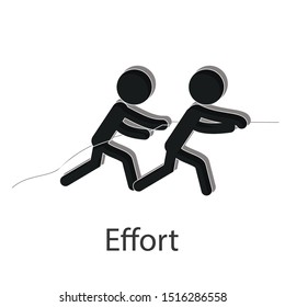 Effort icon concept on white background. Business resilience creative design. Flat vector illustration use for your mobile app.