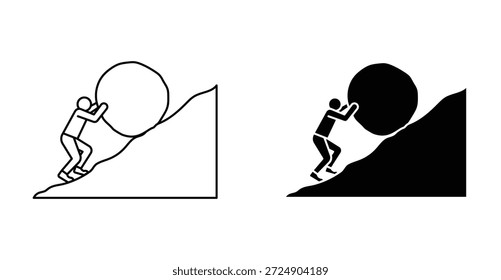 Ícone de esforço design gráfico. Ilustrações de ícone de vetor