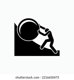 Effort Icon. Hard Work Symbol for Design, Presentation, Website or Apps Elements - Vector. Logo Template.