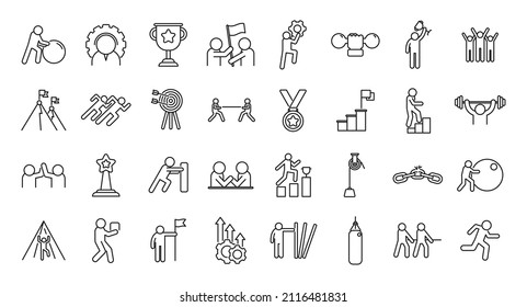 Effort icon outline vector. Success force. Business goal