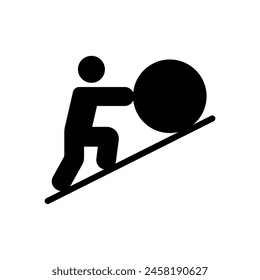 Effort icon with person pushing an object upwards
