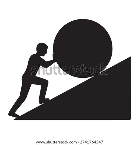 Effort icon with person pushing an object upwards