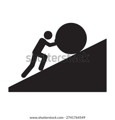 Effort icon with person pushing an object upwards