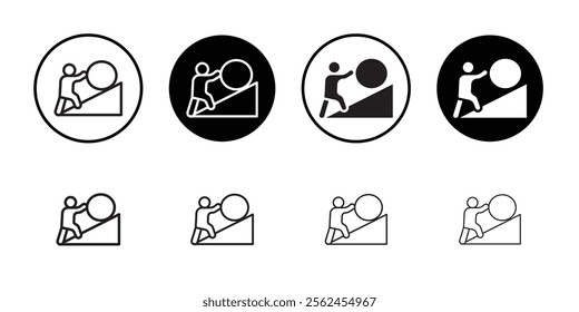 Effort icon Thin line flat illustration