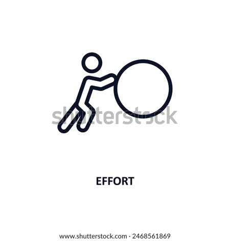 effort icon. Thin line effort icon from people and relation collection. Outline vector. Editable effort symbol can be used web and mobile