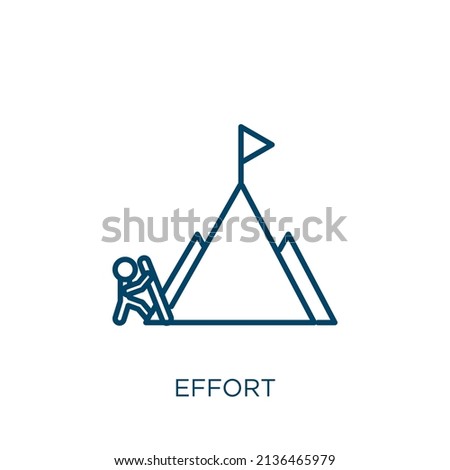 effort icon. Thin linear effort outline icon isolated on white background. Line vector effort sign, symbol for web and mobile