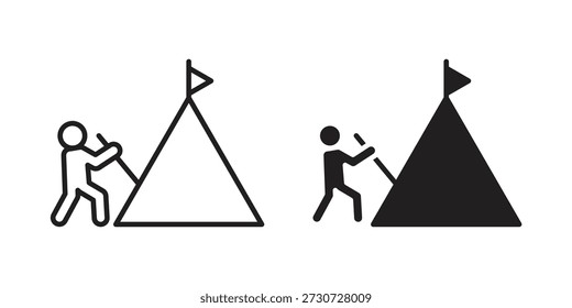 Iconos de esfuerzo para el diseño. Trazo fácilmente editable. Diseño plano moderno.