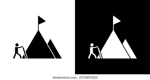 Ícones de esforço design de silhueta vetorial. Ilustração de design gráfico plano vetorial.