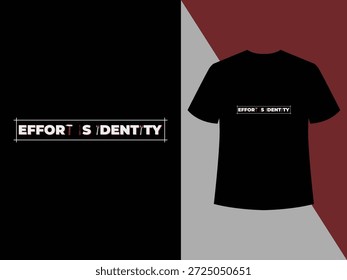 Esforço é identidade tipografia limpa t shirt simbolizando valores, consistência, e ganho de sucesso.