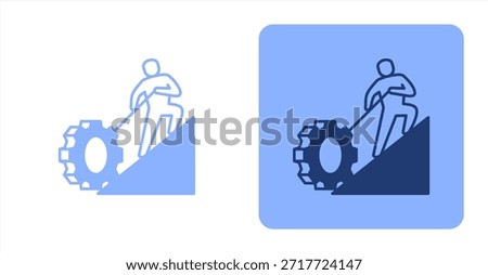 Effort MixedTwo-tone color and contrasting background icon illustration