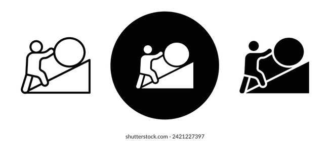 Effort outline icon collection or set. Effort Thin vector line art