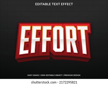 effort text effect editable template with abstract background use for business logo and brand