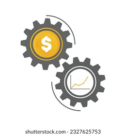Effort and time to make money, long-term investment, symbol of more effort to increase money. Flat modern vector illustration.