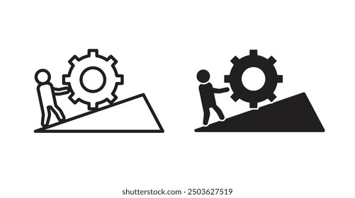 Effort vector icon in solid and outline style