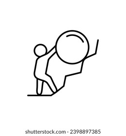 Effort vector line icon illustration