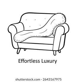 Effortless Luxury – Sofa Representing Comfort with Style hand drawn icon