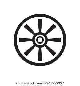Effortless Navigation: Modern and Chic Abstract Car Steering Wheel Icon in Minimalistic Outline Style, Designed for Figma and Adobe XD, Against a Clean White Background