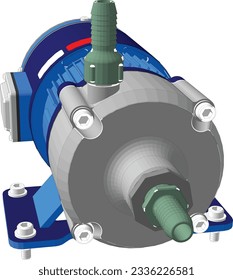 Effortlessly meet your water needs with our dependable and visually appealing blue pump.