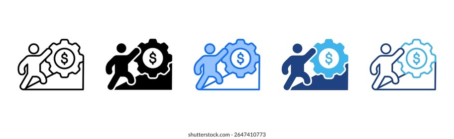 Efforts icon set multiple style collection