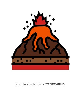 effusive eruption lava color icon vector. effusive eruption lava sign. isolated symbol illustration
